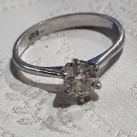 Сребърен пръстен 925 с централен камък , снимка 4 - Пръстени - 44501236