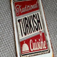 дървена ретро табела Оригинална Турска кухня, снимка 3 - Декорация за дома - 42537259