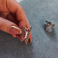Сребърен пръстен 925 - пеперуда, снимка 2 - Пръстени - 40351911