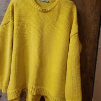 Страхотен ЖЪЛТ пуловер,едра плетка- XL/ XXL, снимка 7 - Блузи с дълъг ръкав и пуловери - 39231836