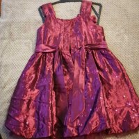 Детска вишнева рокля за 5-6 години, снимка 2 - Детски рокли и поли - 34889703