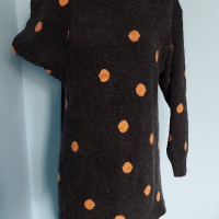 Разкошен ангорски пуловер тип туника с поло яка , снимка 2 - Блузи с дълъг ръкав и пуловери - 44683480