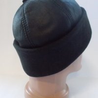 Мъжка кожена шапка,черна-18, снимка 3 - Шапки - 30929222