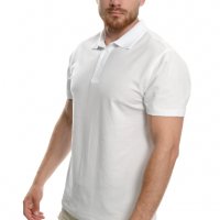 Нова бяла мъжка блуза (тениска) тип Lacoste, с яка, снимка 2 - Блузи - 37662527