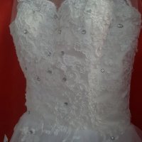 къса сватбена официална рокля с обем по поръчка, снимка 4 - Сватбени рокли - 26003371