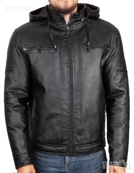 Мъжко зимно кожено яке – 3463 м-7хл, снимка 1
