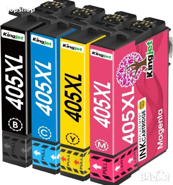 KINGJET 405XL Мастилени касети за принтер за Epson 405 405XL за Workforce Pro WF-3820 WF-4820, снимка 1