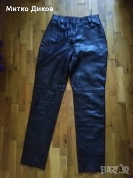 Рокерски панталон мотори-женски- CAMANCHI LEATHER LONDON размер12 естествена кожа, снимка 1