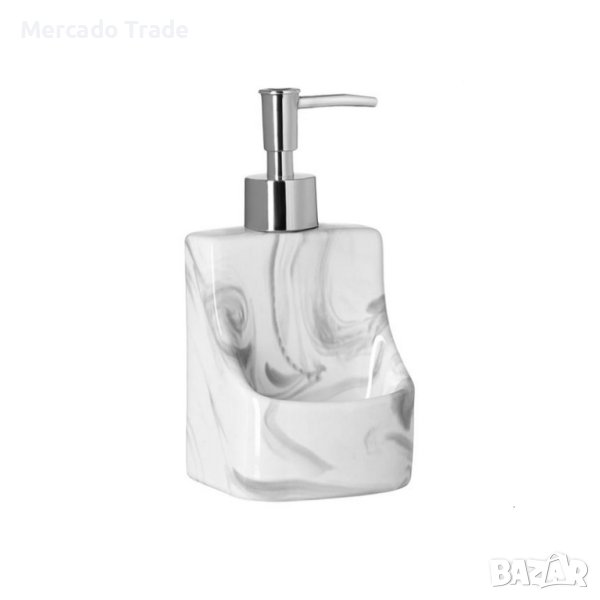 Диспенсър Mercado Trade, За кухненска мивка с държач за гъба, Бял, снимка 1