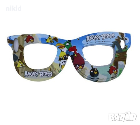 Angry Birds енгри бърдс 6 бр домино маска за очи лице парти рожден ден, снимка 1