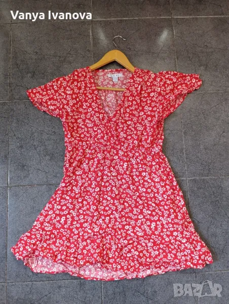 Аmisu червена рокля на бели цветчета , снимка 1