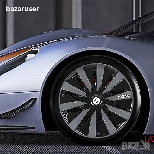 Нов К-т Тасове за Джанти 15" Sparco PC1591BKGR Черно/Сиво - 60.20 лв., снимка 1