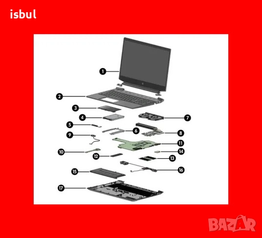 Asus X540 X553 X552 x501 K556U K50 K52 X52 K53 X54 K55 X55... На части, снимка 1