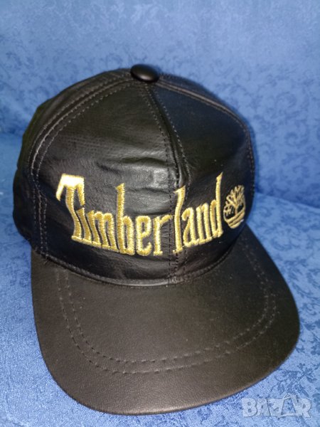 Timberland - Кожена шапка с козирка със златист надпис, снимка 1