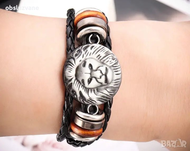 Мъжка плетена гривна Африкански лъв, снимка 1