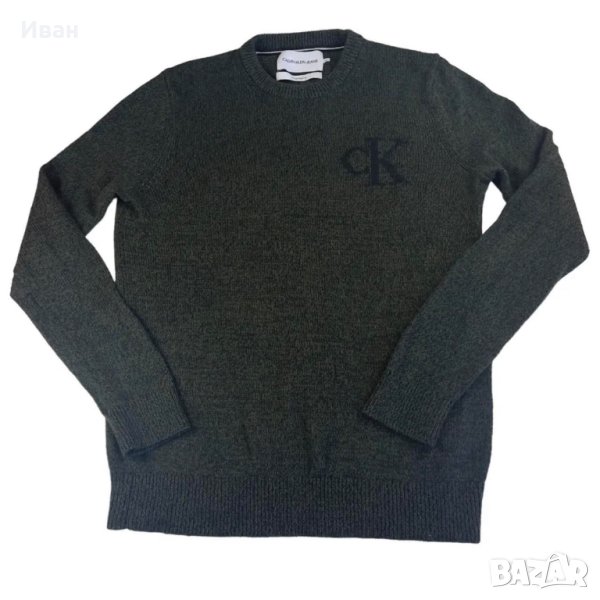 Calvin Klein мъжки оригинален пуловер вълна памук размер XL, снимка 1