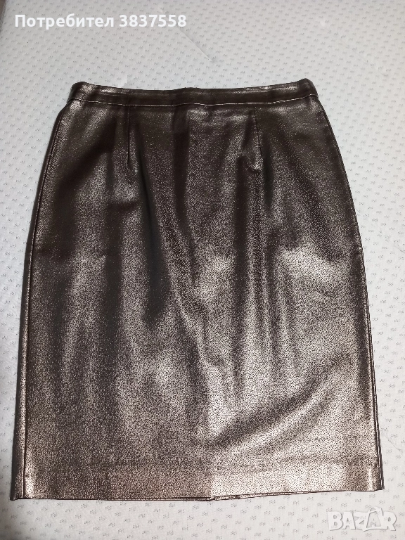 Кожена пола златиста от екокожа, снимка 1