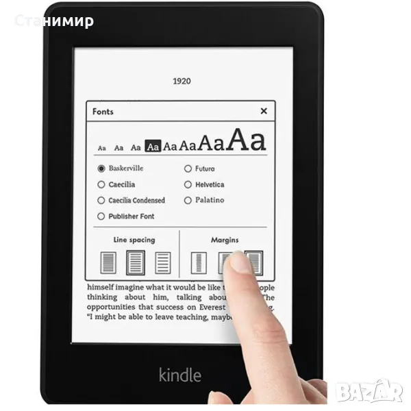 Kindle Paperwhite електронна книга с подсветка и калъф с над 600 книги, снимка 1