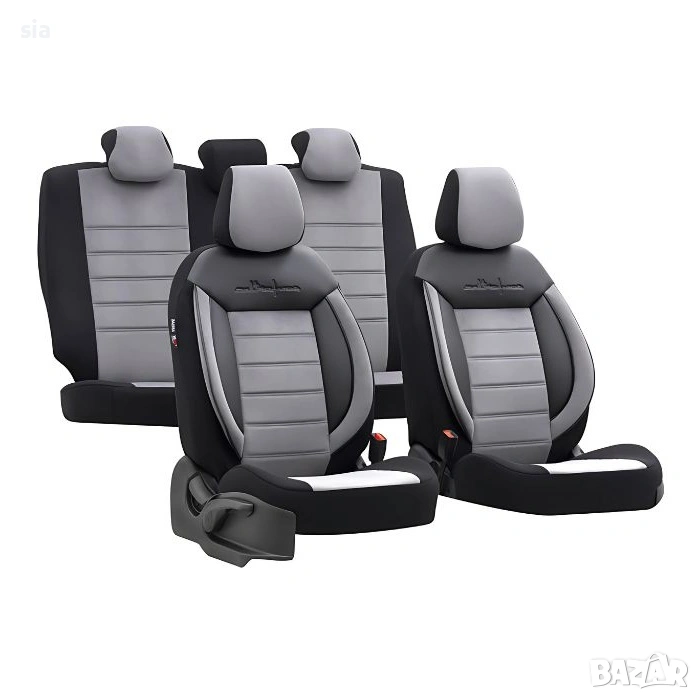 Тапицерия за кола с ортопедичен дизайн Comfortline, Калъфи за седалки, сив, снимка 1