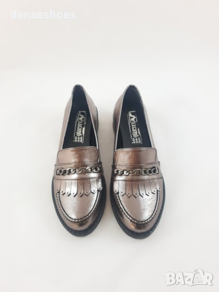 Дамски мокасини в сребристо , снимка 1