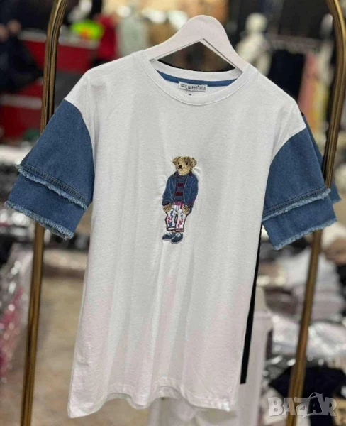 тениска с деним акцент , снимка 1