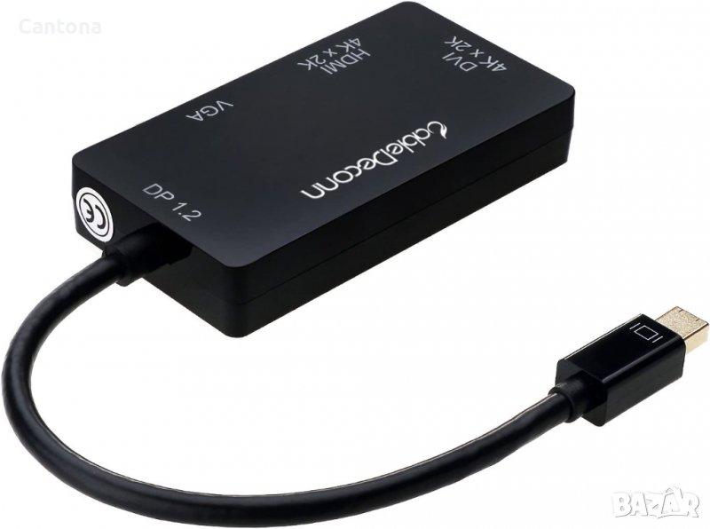 CABLEDECONN 3-в-1 адаптер mini Displayport Dp към HDMI/DVI/VGA Мъжки Към Женски, снимка 1