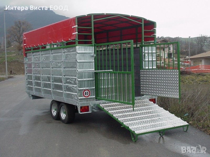 Двуосно ремарке за превоз на животни, снимка 1