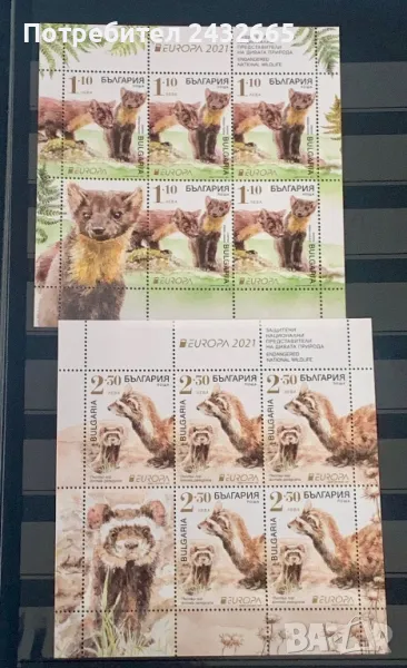 2457. България 2021= БК 5503А /04А “Фауна. Europa stamps : Защитена национална дива природа.”, MNH, снимка 1