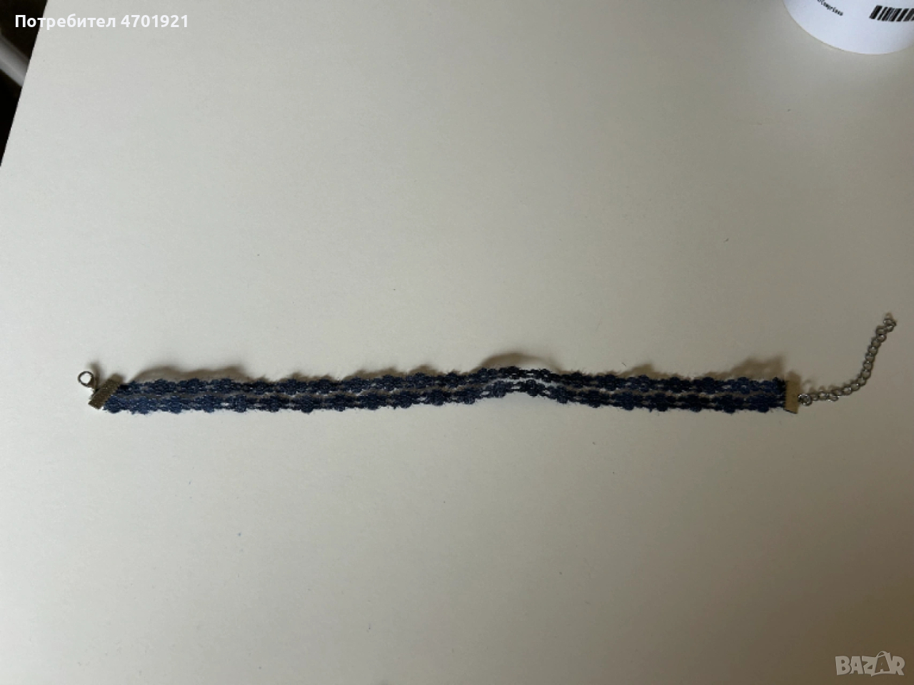 Дамски тъмносин чокър, снимка 1