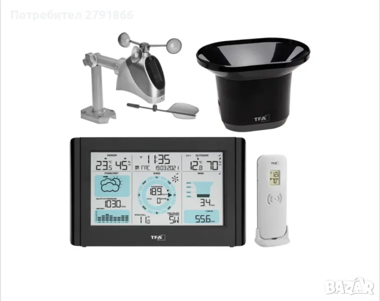 TFA Dostmann Weather Pro 35.1161.01 Безжична метеорологична станция, снимка 1