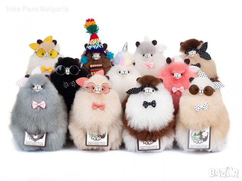 Алпака /Лама/ направена от вълна от истинска алпака - 23 см - различни цветове, снимка 1