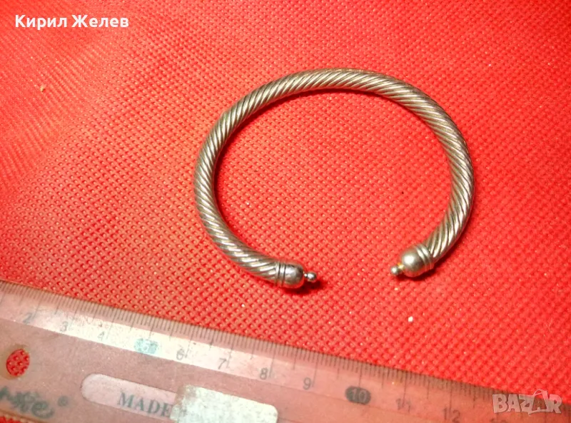 СТИЛНО ОРНАМЕНТИРАНА НИКЕЛИРАНА МЕДНА ГРИВНА Тип ТОРКВА МАЙСТОРСКА РЕТРО ИЗРАБОТКА 47425, снимка 1