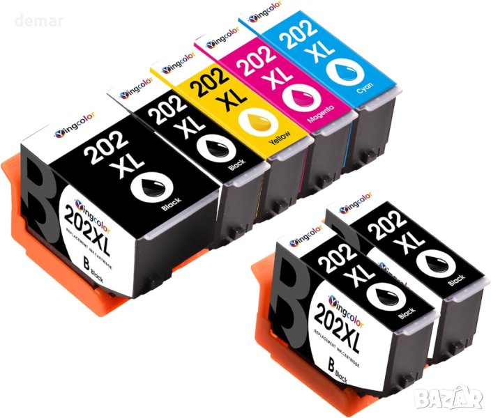 YINGCOLOR 202XL Резервни касети с мастило за Epson 202XL 202 XL, 7 броя, снимка 1