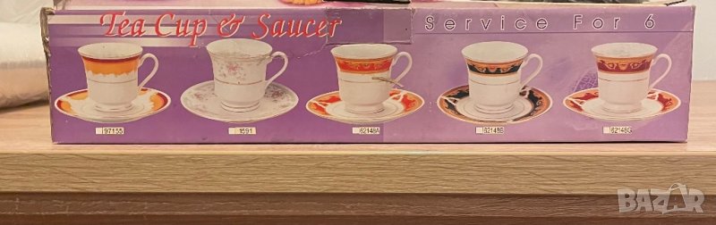 Нови чаши за чай или кафе 6броя с чинийки с повредена кутия, снимка 1