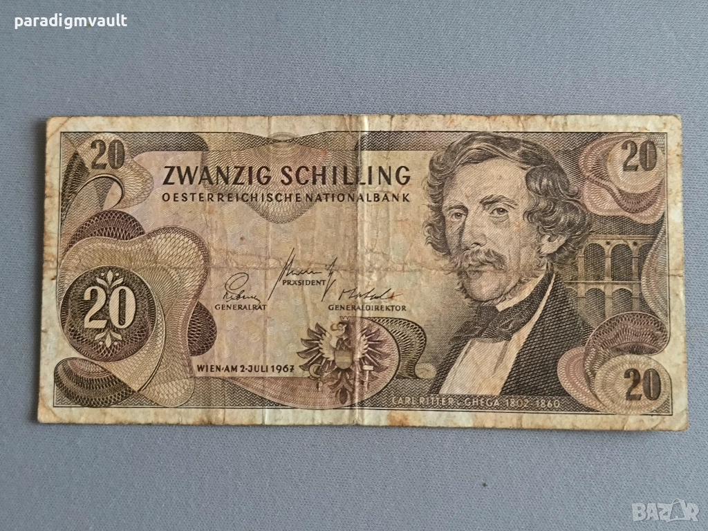 Банкнота - Австрия - 20 шилинга | 1967г., снимка 1