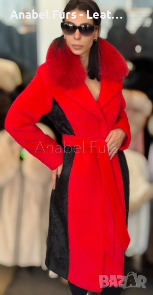 Дамски палта естествена кожа и естествен косъм, снимка 1