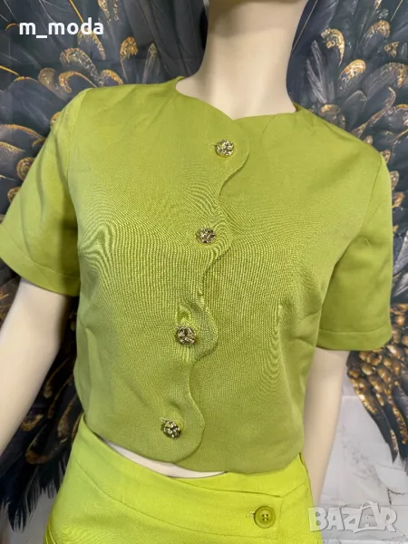 Стилна риза тип сако с ефектни копчета, снимка 1