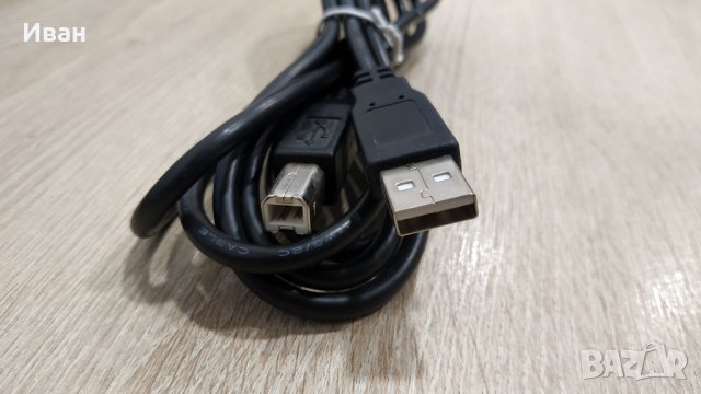 Кабел USB A(мъжко) към USB B(мъжко), 1.9m, черен, снимка 2 - Кабели и адаптери - 39461861