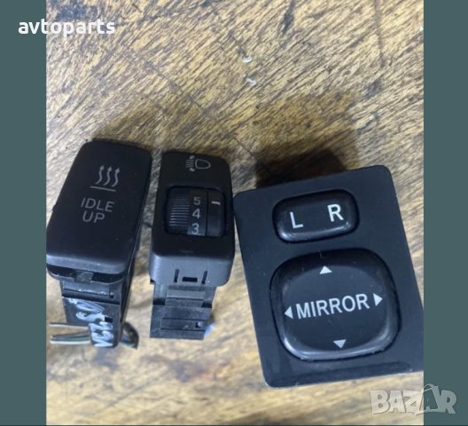 Toyota avensis verso 2005година копчета огледала,реглаж фарове и IDLE Up