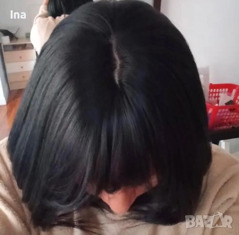 Черна къса перука, снимка 3 - Аксесоари за коса - 53101159