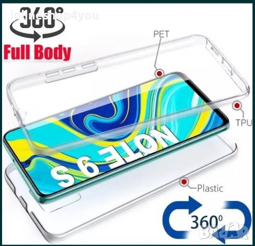Прозрачен 360 Градуса Кейс за Xiaomi Redmi Note 9 Pro / Note 9 / 9S, снимка 6 - Калъфи, кейсове - 36885453