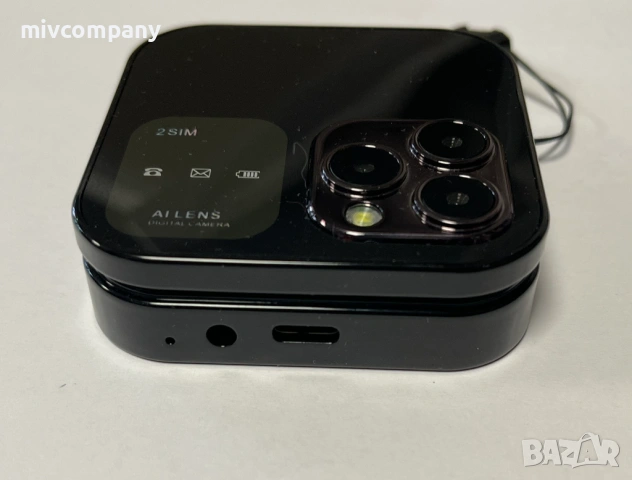 Мини мобилен телефон i16 Pro с двоен екран 2 x Nano SIM, музикален плеър, радио, снимка 6 - Други - 53177877
