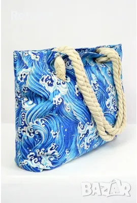 Ефектна дамска плажна чанта с морски мотиви, снимка 2 - Чанти - 48288710