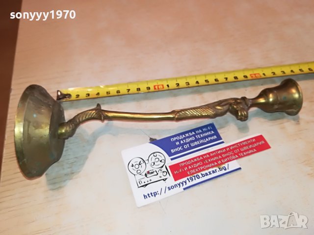 СВЕЩНИК КОН-МЕД МЕСИНГ ВНОС SWISS 2102231634, снимка 3 - Антикварни и старинни предмети - 39755449