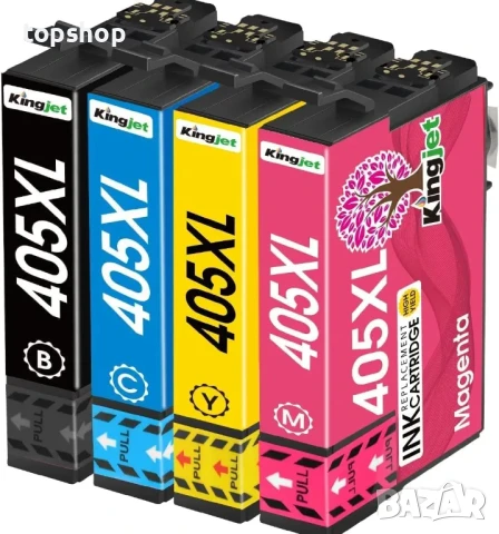 KINGJET 405XL Мастилени касети за принтер за Epson 405 405XL за Workforce Pro WF-3820 WF-4820