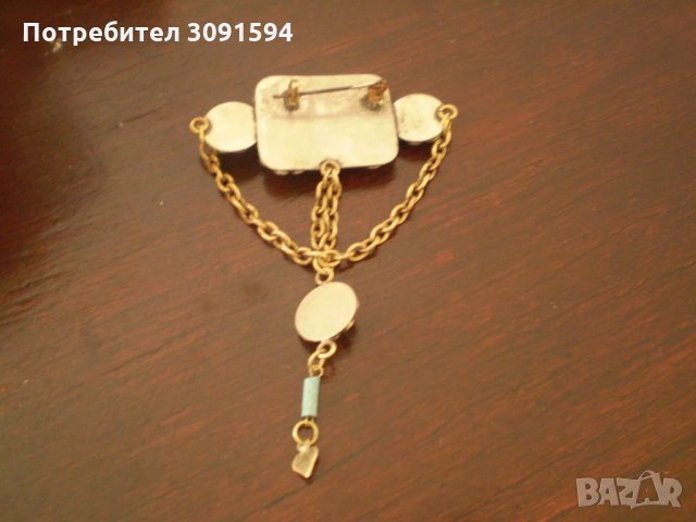 УНИКАЛНА АНТИЧНА БРОШКА С СИН КАМЪК, снимка 6 - Други ценни предмети - 33742587