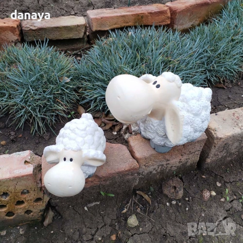 6263 Декоративно глинено агънце фигура за двор и градина, снимка 3 - Декорация за дома - 52187413