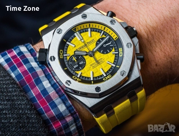 Audemars Piguet Royal Oak Offshore Diver Chronograph 42mm Steel Yellow Dial Различни Цветове, снимка 12 - Мъжки - 54045182