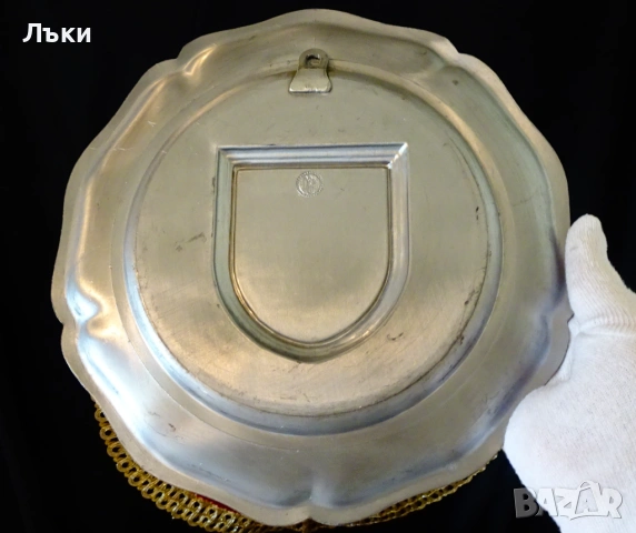 Калаена чиния,пано за гравиране,снимка,калаена сватба. , снимка 2 - Антикварни и старинни предмети - 54168635