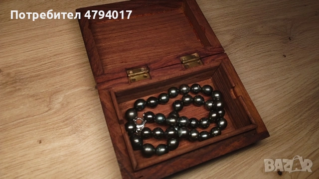 Tahitian черни перли 10-12 mm + 14K злато (585), снимка 3 - Колиета, медальони, синджири - 54174957